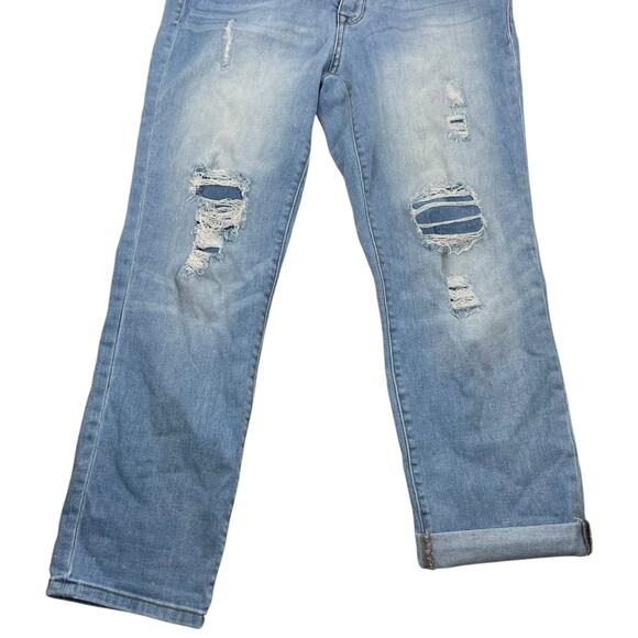 Chico's So Slimming Girlfriend Destructed Crop Jeans Light Wash Size 00 - Picture 5 of 11